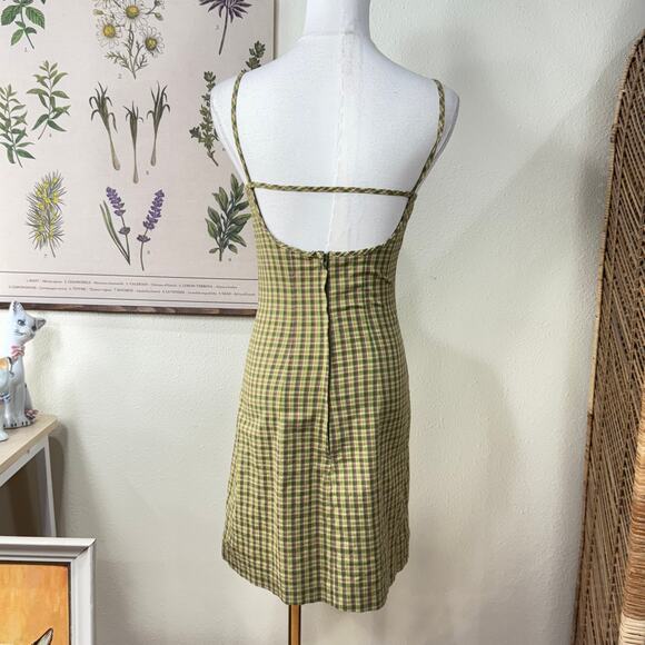 Vintage 90s Y2k Plaid Mini Dress Preppy Whimsy Twee Retro Mod Fairy Grunge 3 - Picture 2 of 7